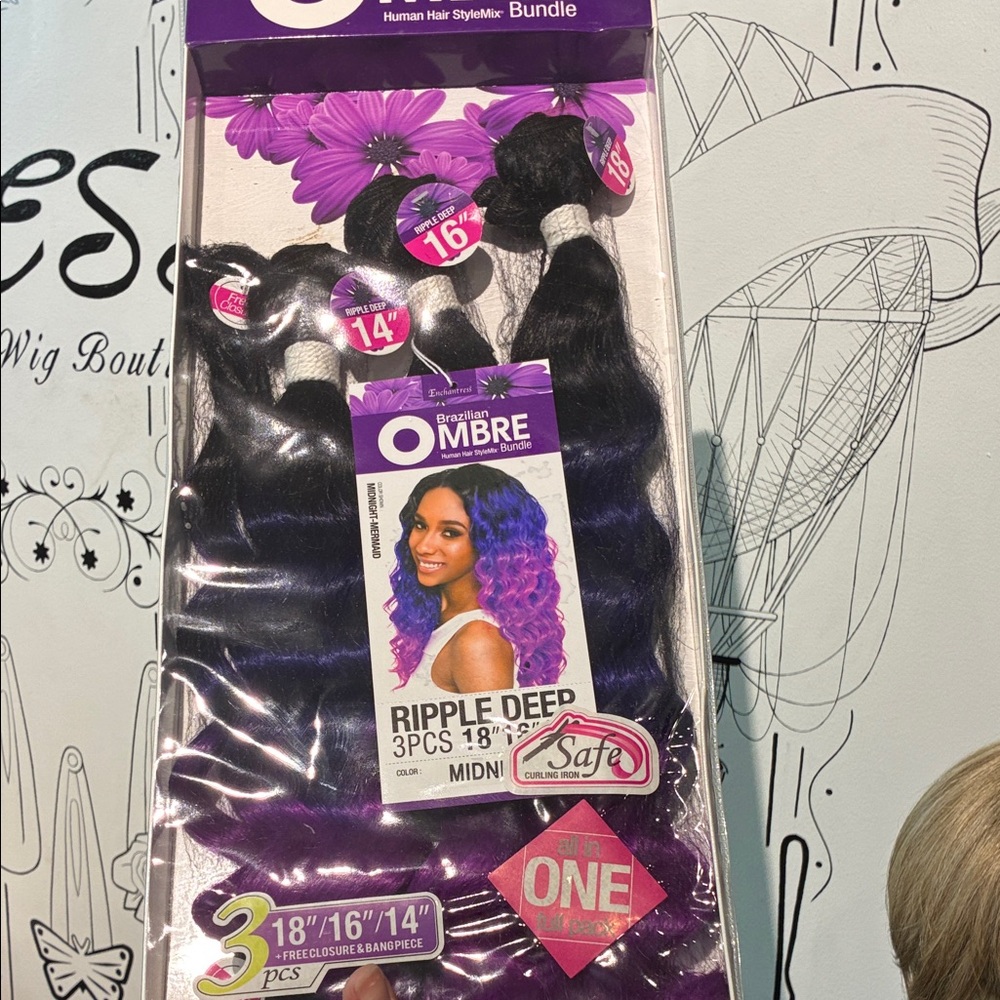 Sensationnel Ombre Ripple Deep Hair Extensions - Purple and Black